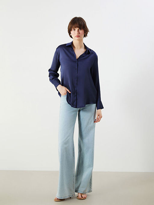 Oversize Saten Kad?n G?mlek