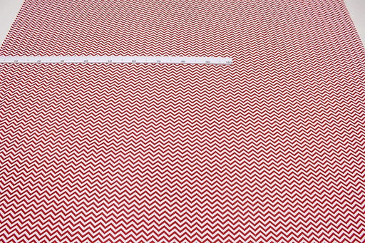 Сатин Красные зигзаги на белом, ш.1.60м, хлопок-100%, 110гр/м.кв - Купава фото 2