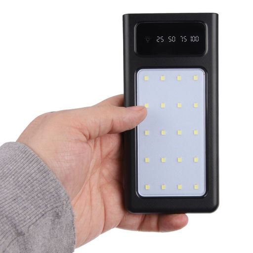 Внешний аккумулятор 485, 10000 мАч, кабели Type-C/Lightning/MicroUSB, фонарь, чёрный - Simaland фото 10