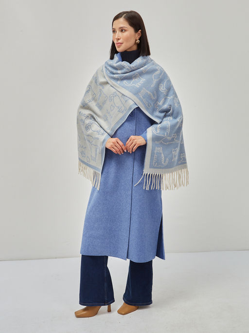 В составе шерсть ! теплый двусторонний палантин - Tantino фото 7