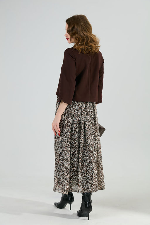 Платье NIKVA н740-20 шоколад и шоколадная абстракция  фото 2