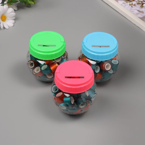 Клейкая лента пластик в банке «Глори. Оранж, морской», набор 40 шт., 1.2 см, дл.0.9 м, 7×7×9 см