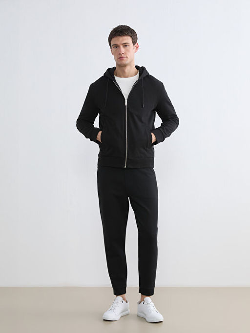 Kap??onlu Erkek Fermuarl? Sweatshirt