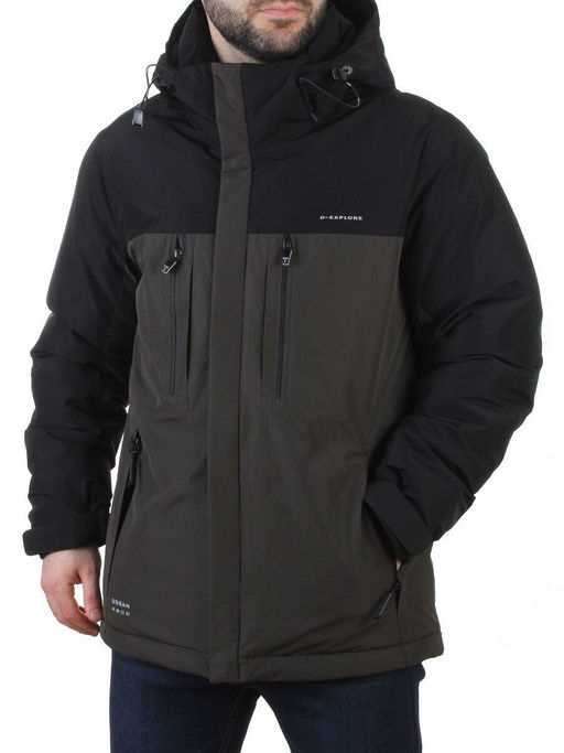 D6594 DK. GREEN/BLACK Куртка мужская зимняя (200 гр. холлофайбер)