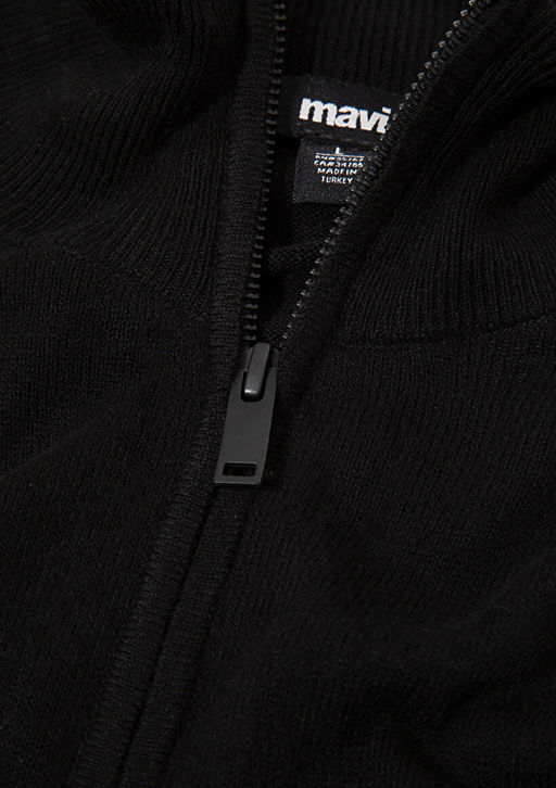 Yar? Fermuarl? Dik Yaka Siyah Kazak - Mavi фото 9