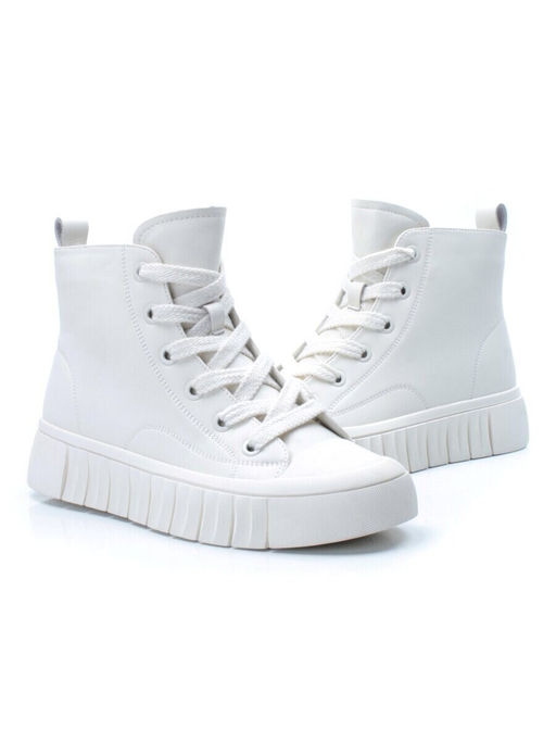 04-YSN2285-2 WHITE Ботинки женские зимние (натуральная и искусственная кожа, шерсть)