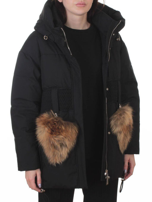 8809 BLACK Куртка зимняя женская (200 гр. холлофайбер) - Fashion фото 9
