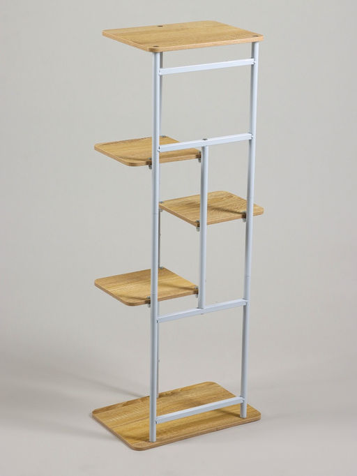 Подставка для цветов Greengo, 5 полок, 36×23×94 см, напольная, каркас металл, полки МДФ, белая