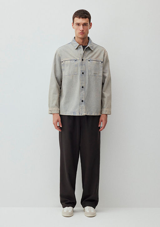 Bruce Mavi Edition Puslu Ac?k Mavi Jean Gomlek  фото 4