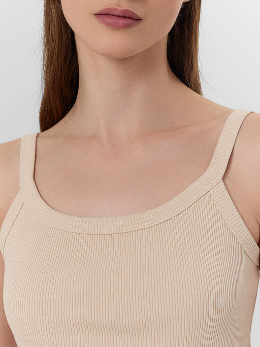 Топ женский бежевый в рубчик - Mark formelle фото 4