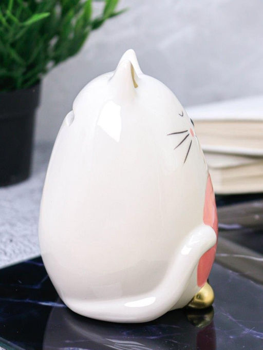 Копилка керамическая iLikeGift Sleepy cat, white (12,5х10 см)