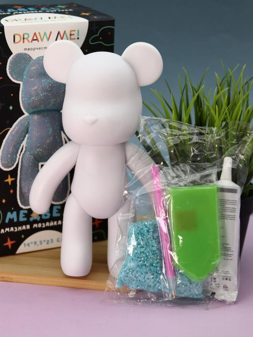 Алмазная мозаика на фигурке Draw Me! Blue bear, (14*9.5*23 см)
