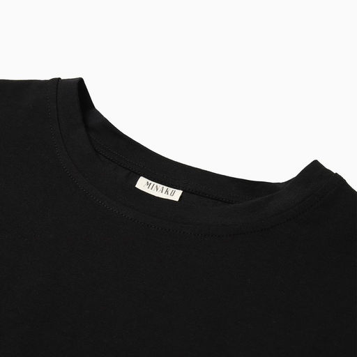 Футболка с кулиской женская MINAKU REGULAR FIT, чёрная, размер 44