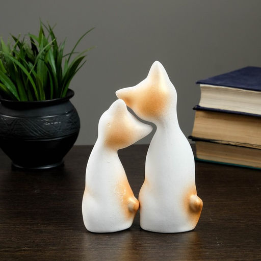 Набор фигурок керамика Love Коты ушастые, 2 шт., в цветочек, 13?6?17 см