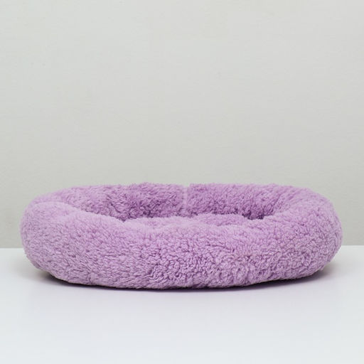 Лежанка для собак и кошек Уют, мягкий мех, 45 х 35 х 11 см, фиолетовая - Пижон фото 2