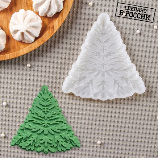 Силиконовый молд Узорная ёлка, 12,5?12 см, прозрачный