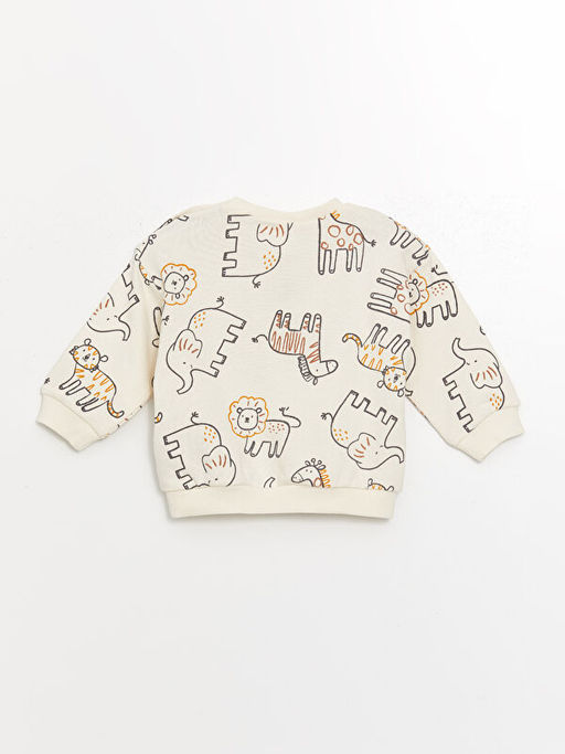 Bisiklet Yaka Bask?l? Erkek Bebek Sweatshirt ve E?ofman Alt 2li Tak?m - Waikiki фото 3