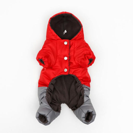 Комбинезон зимний для животных Дуэт, 2XL (ДС 34-36, ОШ 34-36, ОГ 44-48 см), красно-серый - Simaland фото 6