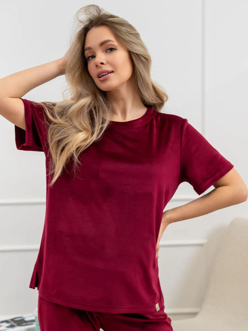 Костюм женский Кэт-1 Велюр Марсала М-274К MODAMICA