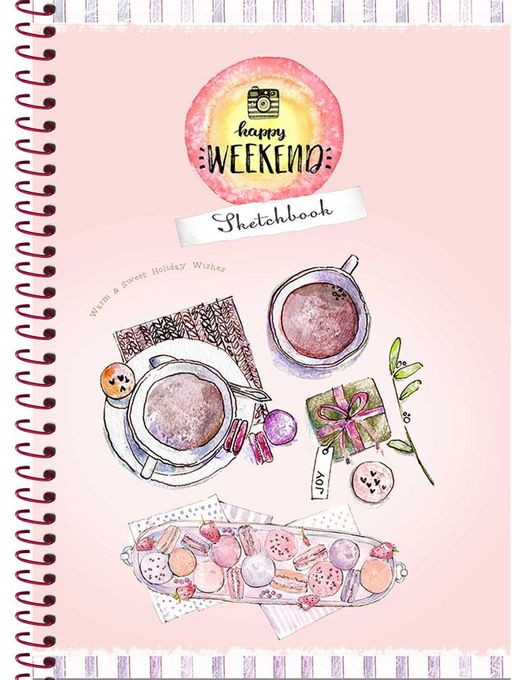 Скетчбук А5 64л., тв.обл. на спир."Чай со сладостями" (64-1372, Проф-Пресс) ламинация