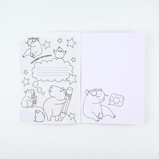 Цена за 10 шт. Блокнот раскраска А5, 8 страниц «Капибара»