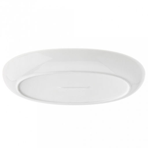 "Русь" Блюдо (шубница) овальное фарфоровое 251х154х30мм, белый, рельефный декор (Китай)