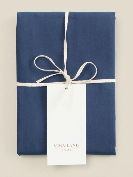 Наволочка SL Home Percale 300ТС, 7070+3 см, синяя, перкаль, хлопок 100% - Sima-land home фото 4