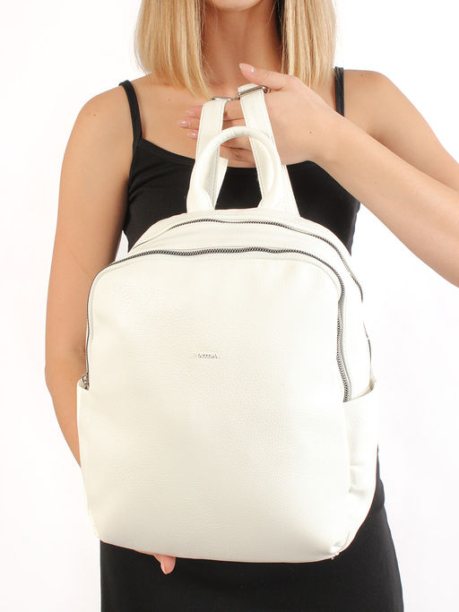 LACCOMA рюкзак Софи-F001-белый эко кожа хлопок фото 7