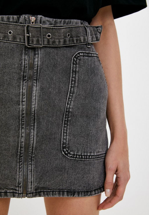 Джинсовая мини-юбка А-силуэта - Incity фото 14