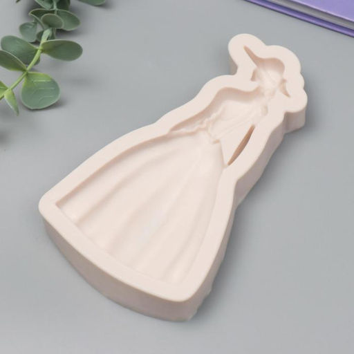 Молд силиконовый «Девушка в шляпке и пышном платье»