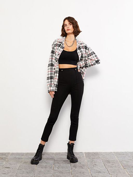 Kad?n Dar Fit D?z Pantolon