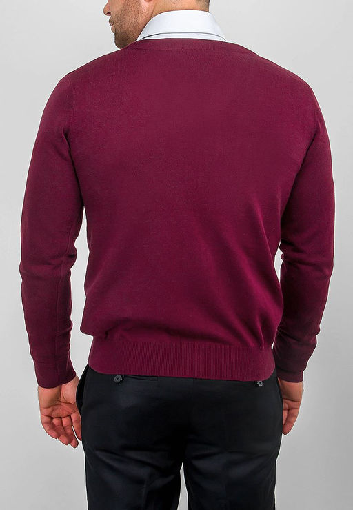 Кардиган мужской GREG G135-12-цв.планка D2 (бордо)  фото 2
