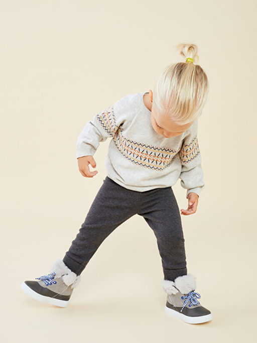 Bisiklet Yaka Uzun Kollu Desenli Erkek Bebek Triko Kazak ve Pantolon 2li Tak?m - Waikiki фото 2