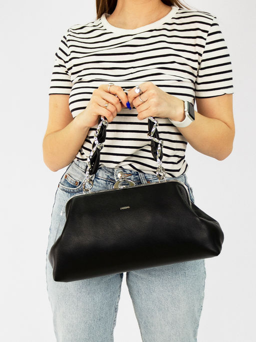 LACCOMA сумка Паола-22-Л815-черный эко кожа хлопок  фото 7