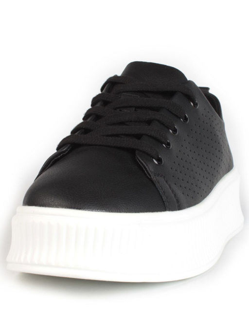05-PDXL155-5 BLACK Кроссовки женские (натуральная кожа)