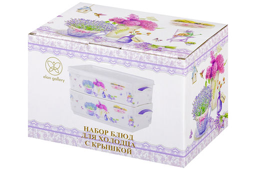 Набор 2 блюд д/холодца 700 мл 19*12*11,5 см "Лаванда" NEW BONE CHINA