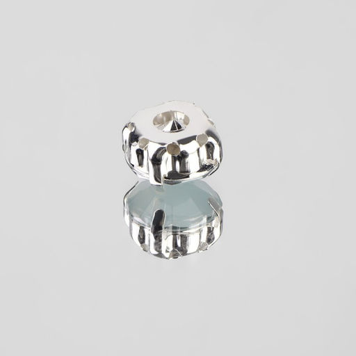 Стразы пришивные «Шатон», круглые, в цапах, d=10 мм, 20 шт., белые