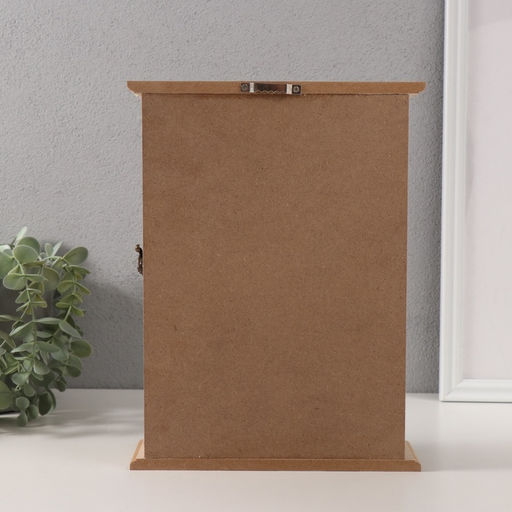 Ключница настенная Отпечаток листьев. Ключи и сердце, дерево, 6 крючков, чёрный, 6.5?20?26.5 см