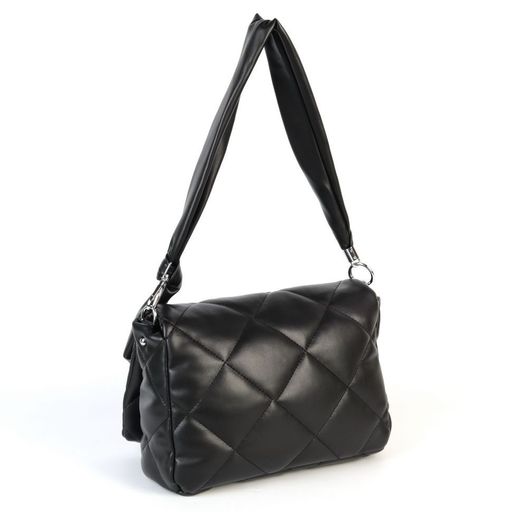 Женская дутая стеганая сумка через плечо из эко кожи 5701-0327 Блек - Cidirro фото 3