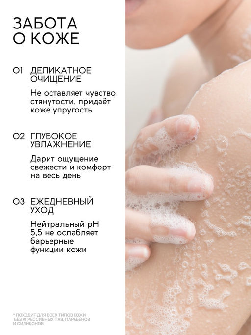 Гель для душа питание и очищение, аромат ванили, 1000 мл, ULAB - URAL LAB фото 3