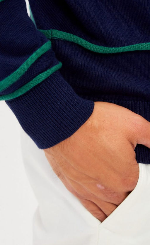 Джемпер мужской в полоску P221-15-1709 сине-зелёный - Primm фото 7