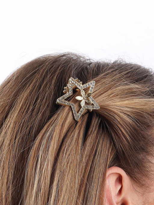 Крабик для волос «Флоранс», звезда, 3.5 см, золото