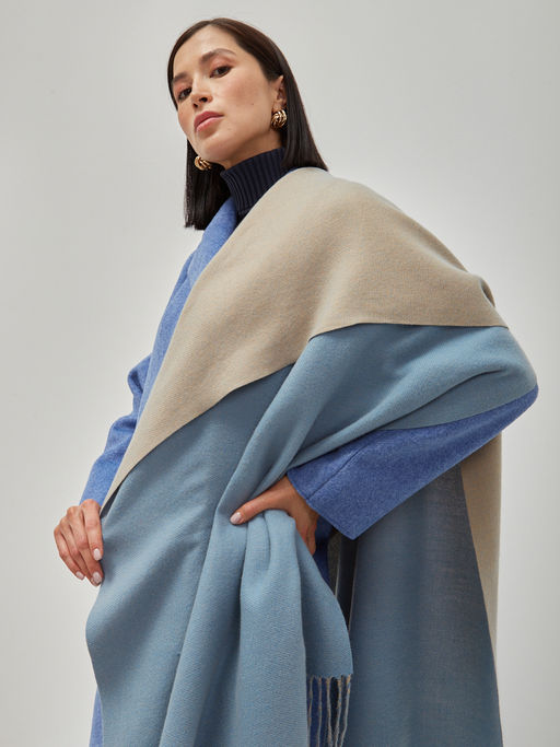 В составе шерсть и кашемир! теплый двусторонний палантин - Tantino фото 3