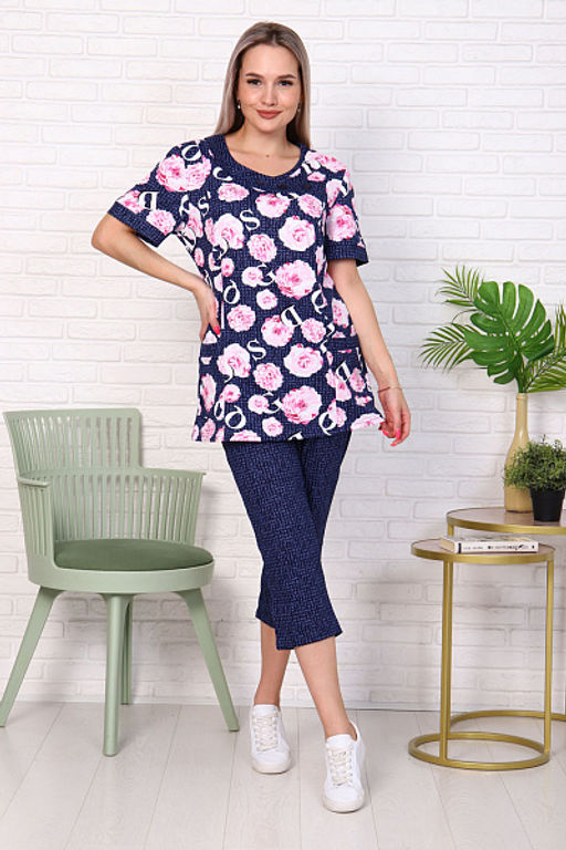 Костюм с бриджами, синий (909-1)