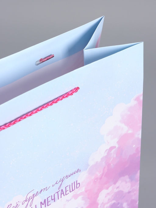 Пакет подарочный ламинированный «Выше облаков», 26×12×32 см