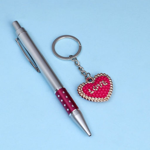 Набор подарочный 2в1 (ручка, брелок сердечко) микс - Simaland фото 2