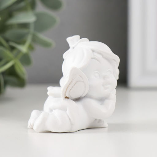 Фигурка полистоун Малыш-ангел в шапочке из цветка, 5?4.5?5 см, МИКС