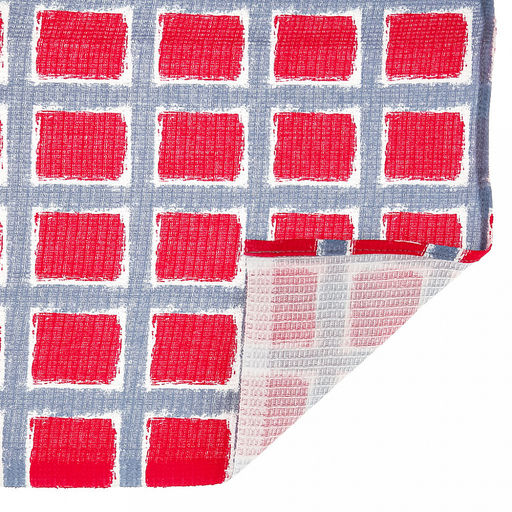 Полотенце кухонное 50х60см "Розовая клеточка", вафельное полотно 180г/м2, хлопок 100%, без упаковки, "Домашняя мода" (Россия)