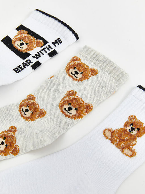 Ay? Teddy Desenli K?z ?ocuk Soket ?orap 5li - Waikiki фото 2