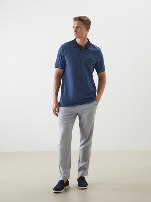 Polo Yaka Merserize G?r?n?ml? Erkek Ti??rt